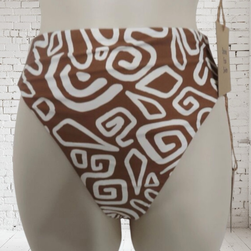 Stone Fox Swim Sumatra Bikini Bottom XS NWT Rawhide Swirl + Recycled Nylon - Picture 2 of 3